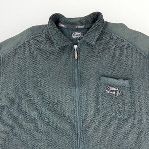 Weird Fish Mens Textured Knit Collared Sweater Jacket Full Zip Outdoor Green XL